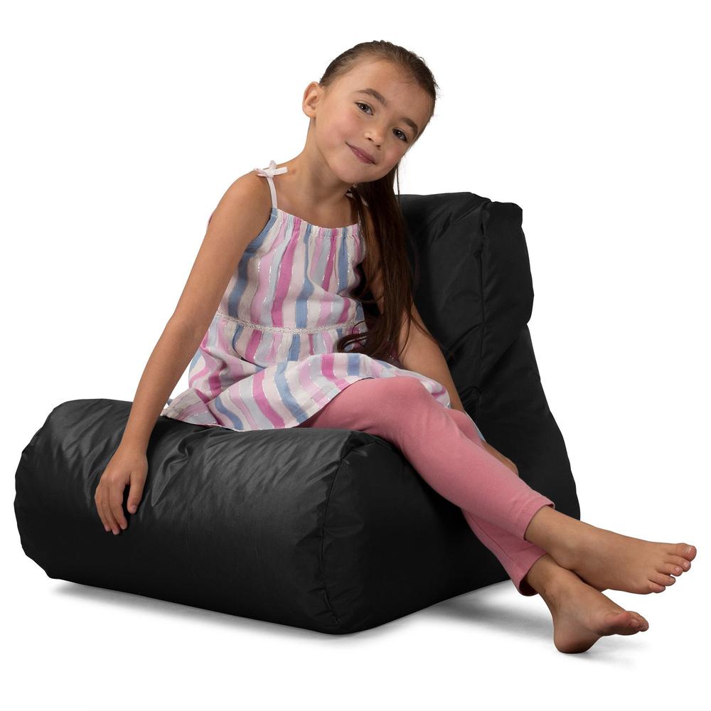 Big Bertha Original, SmartCanvas Ligbed Zitzak voor Kinderen, Zwart