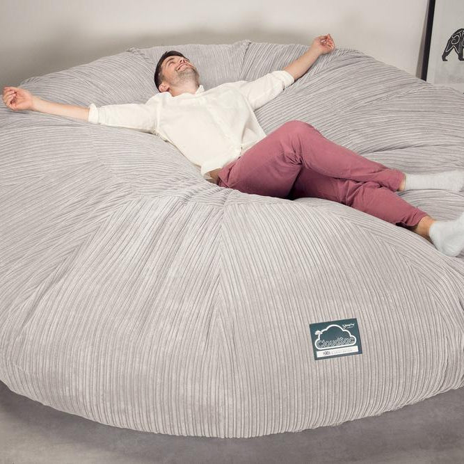 LOUNGE PUG, CloudSac 5000 XXXXXL, Een Titanic Zitzak Bank met Vezel-latex Vlokvulling, Corduroy Ivoor