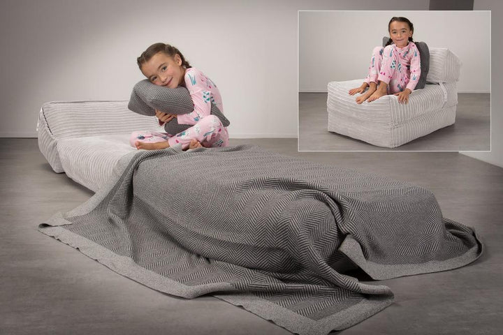 LOUNGE PUG, Avery, Slaapstoel Single, Corduroy Ivoor