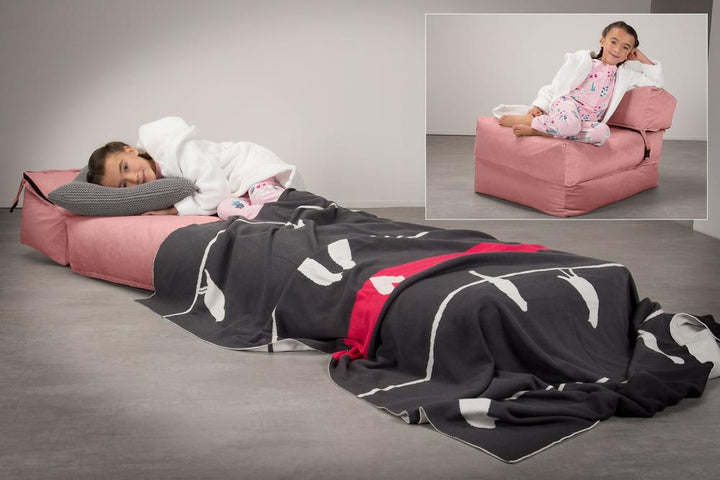 LOUNGE PUG, Avery, Slaapstoel Single, Fluweel Roze