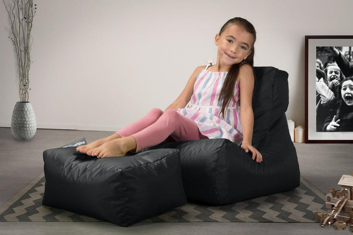 Big Bertha Original, SmartCanvas Ligbed Zitzak voor Kinderen, Zwart