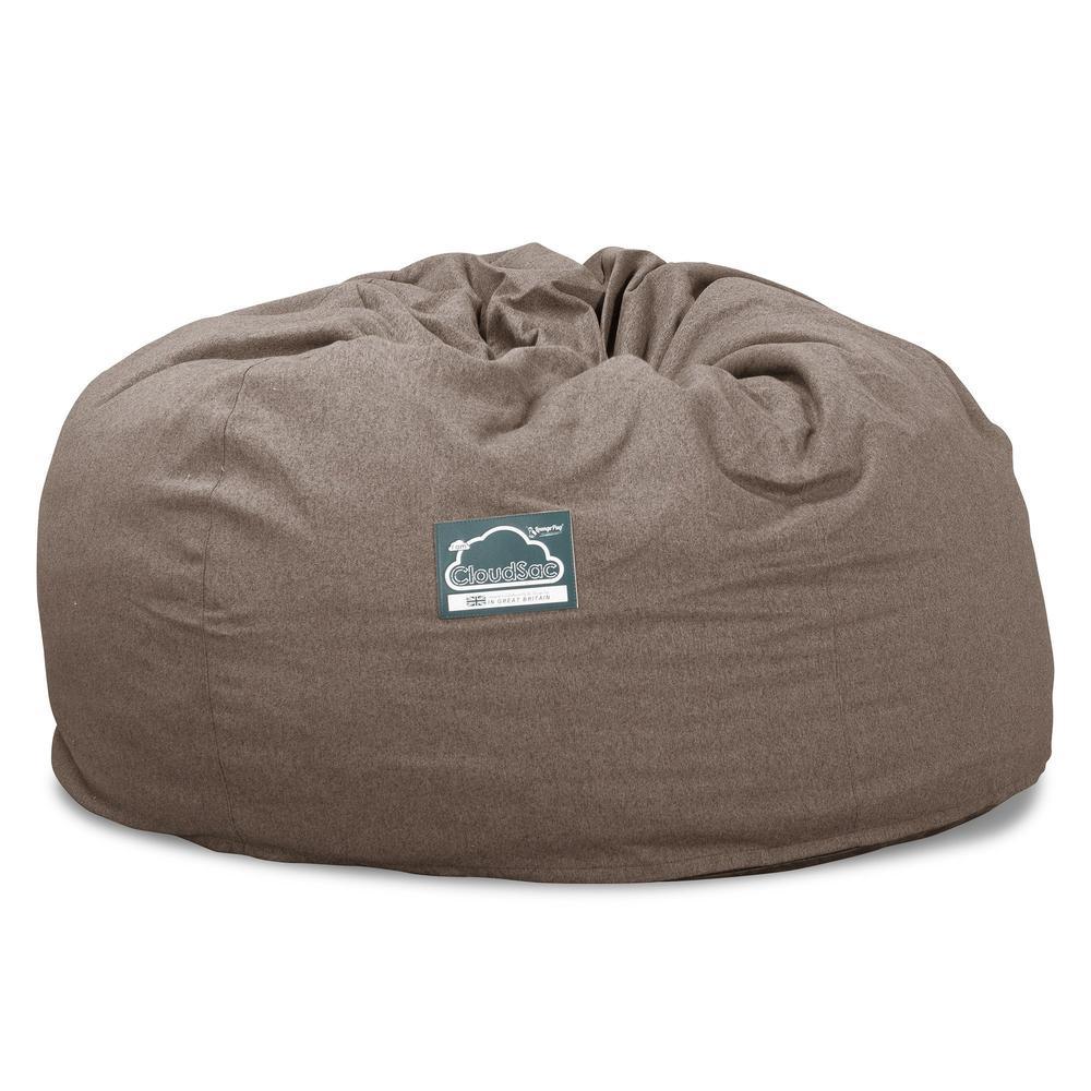 LOUNGE PUG, CloudSac 1010 XXL, Gigantische XXL Zitzakbank met Vezel-latex Vlokvulling, Interalli Wol Biscuit