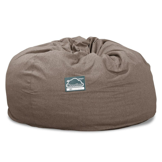 LOUNGE PUG, CloudSac 1010 XXL, Gigantische XXL Zitzakbank met Vezel-latex Vlokvulling, Interalli Wol Biscuit