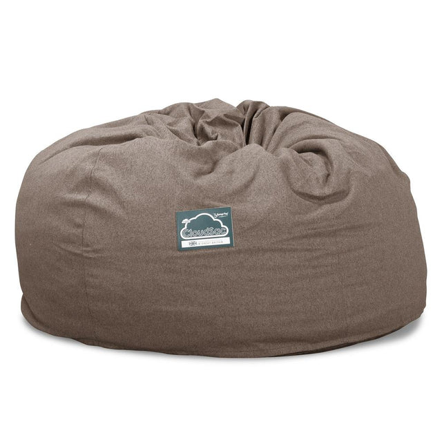 LOUNGE PUG, CloudSac 1010 XXL, Gigantische XXL Zitzakbank met Vezel-latex Vlokvulling, Interalli Wol Biscuit