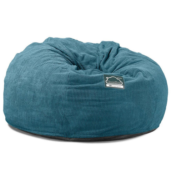 LOUNGE PUG, CloudSac 1010 XXL, Gigantische XXL Zitzakbank met Vezel-latex Vlokvulling, Pompom Petrol