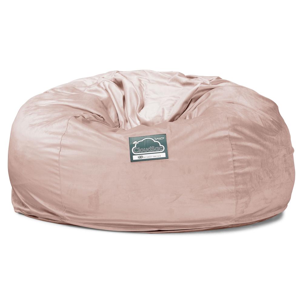LOUNGE PUG, CloudSac 1010 XXL, Gigantische XXL Zitzakbank met Vezel-latex Vlokvulling, Fluweel Roze