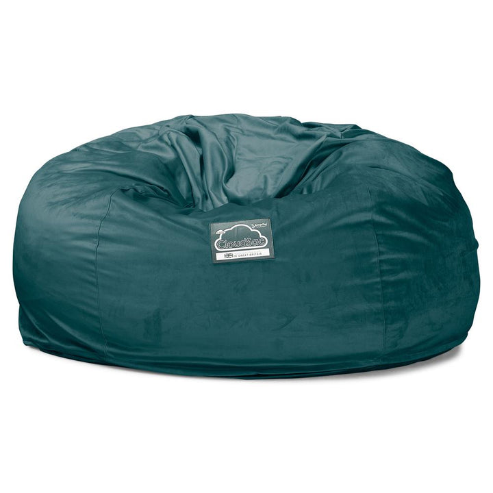 LOUNGE PUG, CloudSac 1010 XXL, Gigantische XXL Zitzakbank met Vezel-latex Vlokvulling, Fluweel Petrol