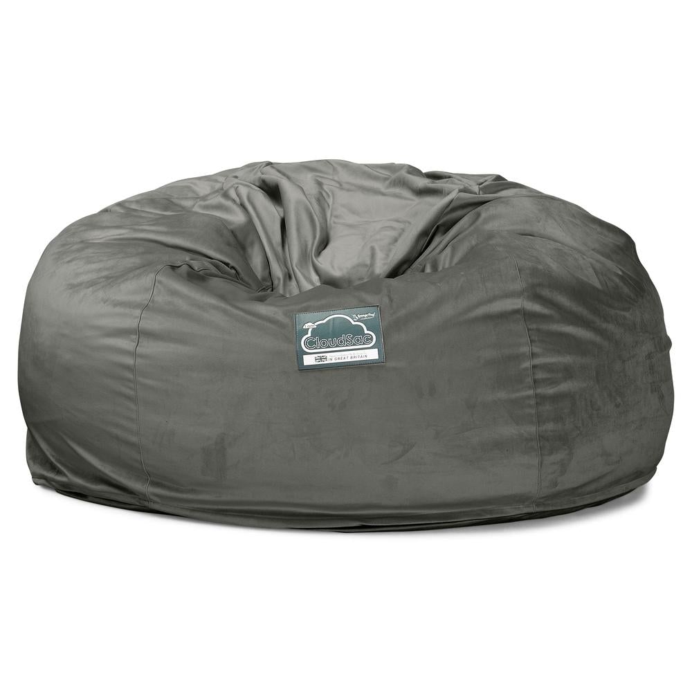 LOUNGE PUG, CloudSac 1010 XXL, Gigantische XXL Zitzakbank met Vezel-latex Vlokvulling, Fluweel Antraciet
