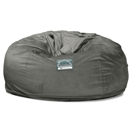 LOUNGE PUG, CloudSac 1010 XXL, Gigantische XXL Zitzakbank met Vezel-latex Vlokvulling, Fluweel Antraciet