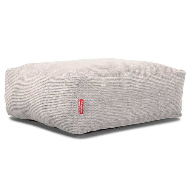 LOUNGE PUG, CloudSac 250, Zitzak Poef Voetenbank met Vezel-latex Vlokvulling, Pompom Crème