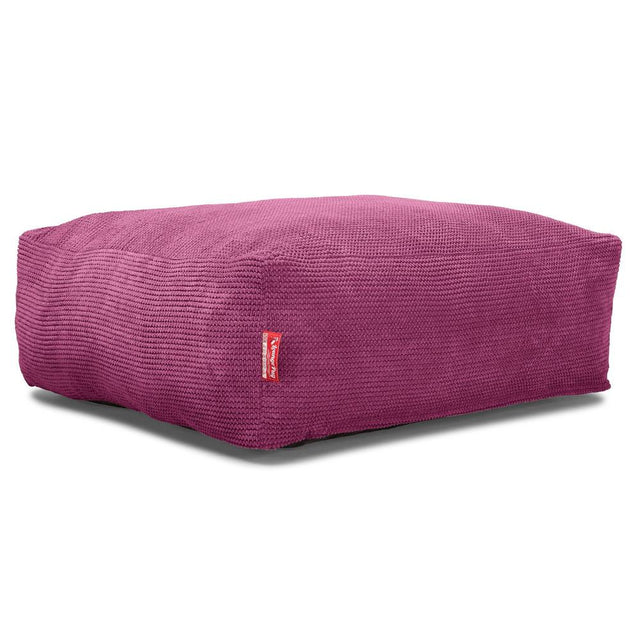 LOUNGE PUG, CloudSac 250, Zitzak Poef Voetenbank met Vezel-latex Vlokvulling, Pompom Roze