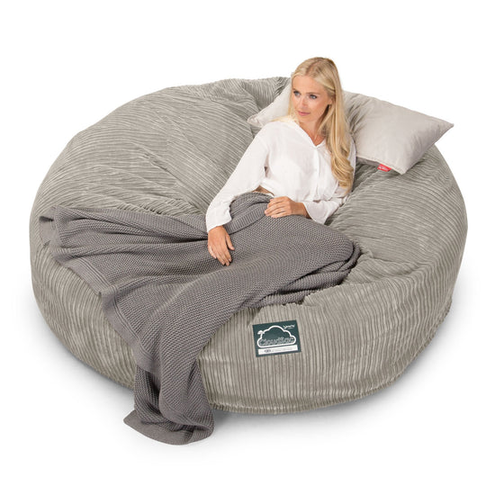 LOUNGE PUG, CloudSac 3000 XXL, Een King Size Zitzak Bank met Vezel-latex Vlokvulling, Corduroy Mink