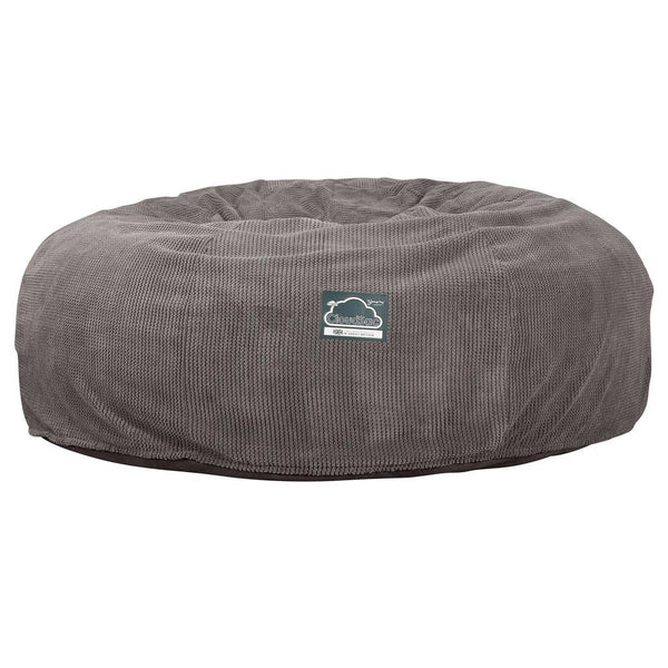 CloudSac 3000 XXL King Size Zitzak Bank met Vezel-latex Vlokvulling - Pompom Antraciet Fabric Close-up Image
