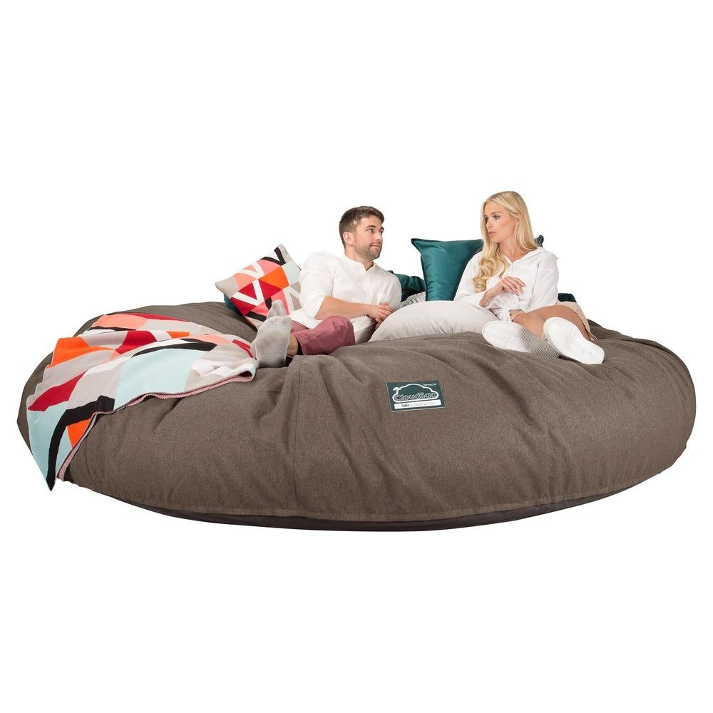 LOUNGE PUG, CloudSac 5000 XXXXXL, Een Titanic Zitzak Bank met Vezel-latex Vlokvulling, Interalli Wol Biscuit