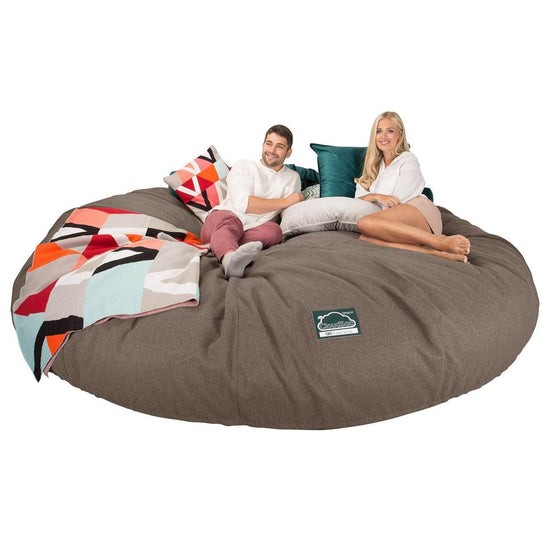 LOUNGE PUG, CloudSac 5000 XXXXXL, Een Titanic Zitzak Bank met Vezel-latex Vlokvulling, Interalli Wol Biscuit