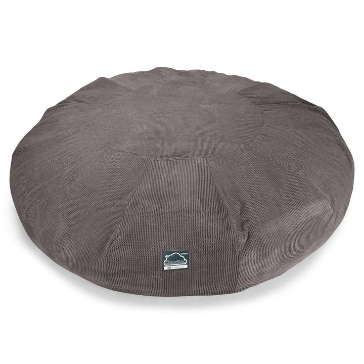 LOUNGE PUG, CloudSac 5000 XXXXXL, Een Titanic Zitzak Bank met Vezel-latex Vlokvulling, Pompom Antraciet
