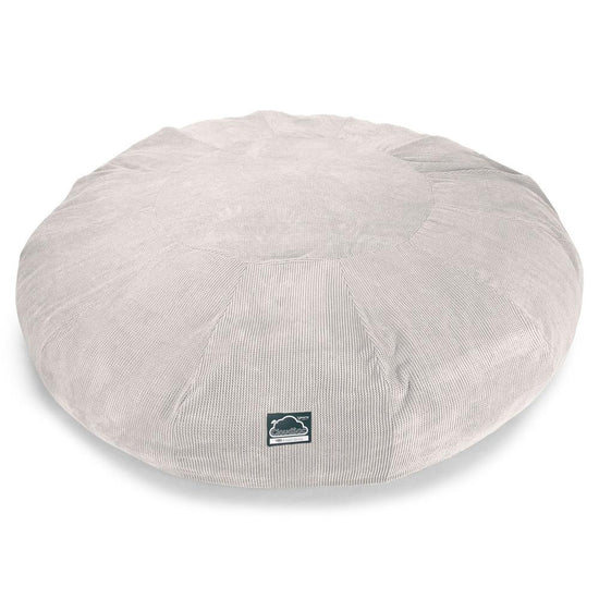 LOUNGE PUG, CloudSac 5000 XXXXXL, Een Titanic Zitzak Bank met Vezel-latex Vlokvulling, Pompom Crème