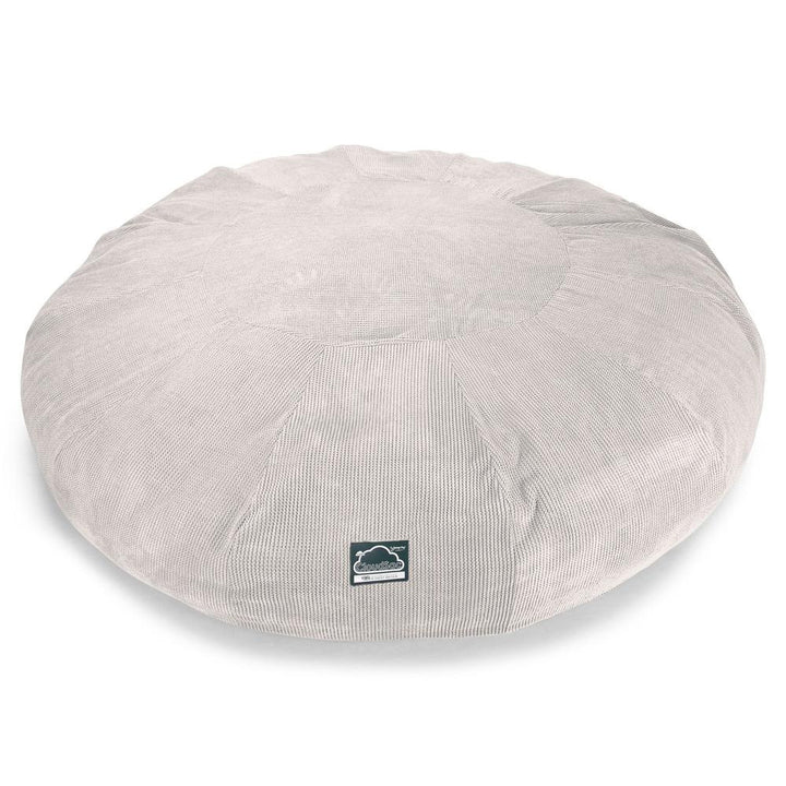 LOUNGE PUG, CloudSac 5000 XXXXXL, Een Titanic Zitzak Bank met Vezel-latex Vlokvulling, Pompom Crème