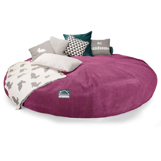 LOUNGE PUG, CloudSac 5000 XXXXXL, Een Titanic Zitzak Bank met Vezel-latex Vlokvulling, Pompom Roze
