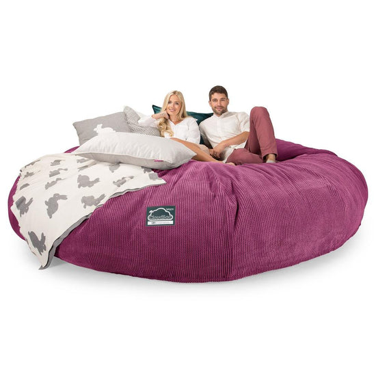 LOUNGE PUG, CloudSac 5000 XXXXXL, Een Titanic Zitzak Bank met Vezel-latex Vlokvulling, Pompom Roze
