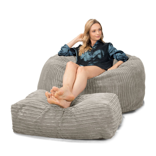 LOUNGE PUG, CloudSac 510 XL, X Large Zitzak met Vezel-latex Vlokvulling, Corduroy Mink