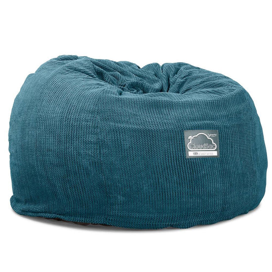 LOUNGE PUG, CloudSac 510 XL, X Large Zitzak met Vezel-latex Vlokvulling, Pompom Petrol