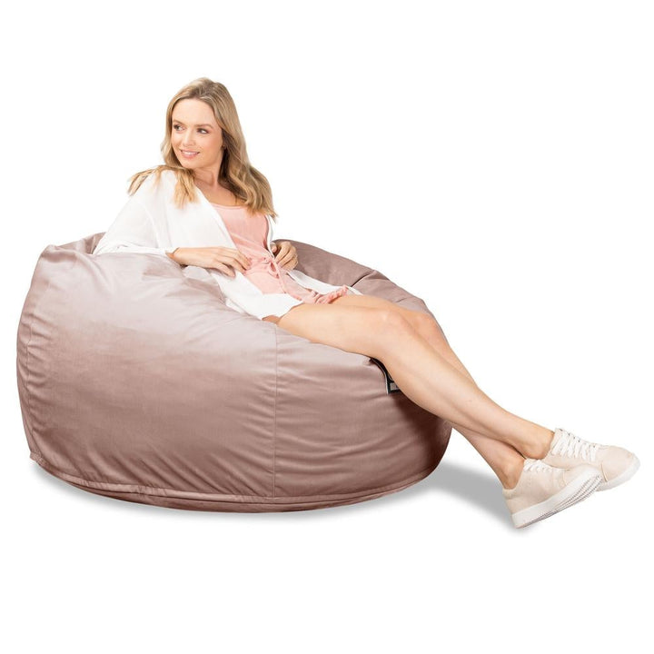 LOUNGE PUG, CloudSac 510 XL, X Large Zitzak met Vezel-latex Vlokvulling, Fluweel Roze