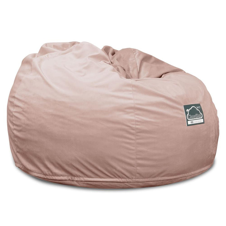 LOUNGE PUG, CloudSac 510 XL, X Large Zitzak met Vezel-latex Vlokvulling, Fluweel Roze