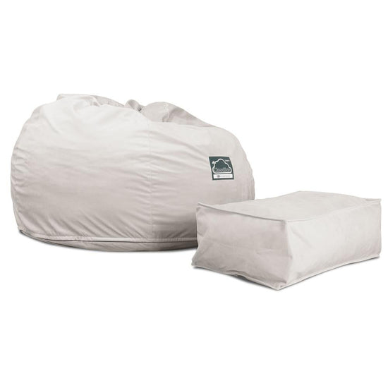 LOUNGE PUG, CloudSac 510 XL, X Large Zitzak met Vezel-latex Vlokvulling, Fluweel Zilver