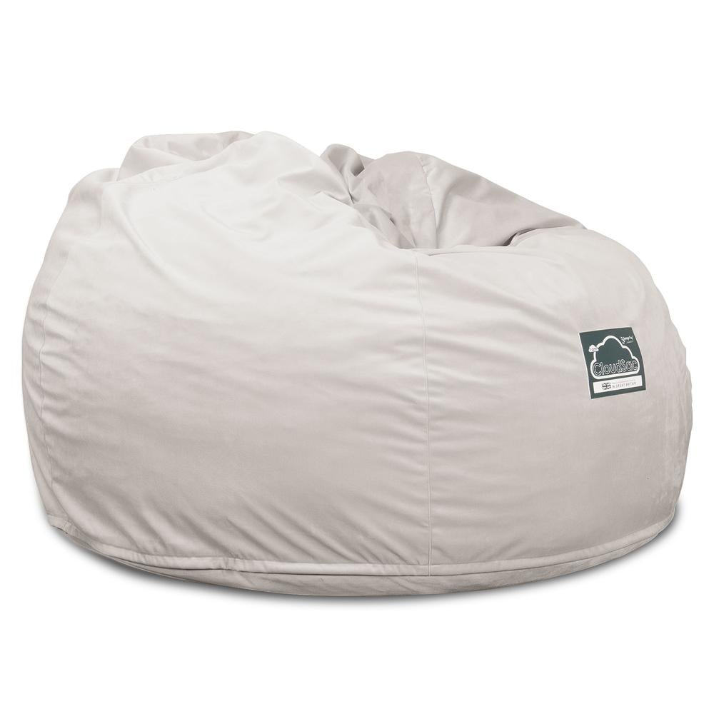LOUNGE PUG, CloudSac 510 XL, X Large Zitzak met Vezel-latex Vlokvulling, Fluweel Zilver