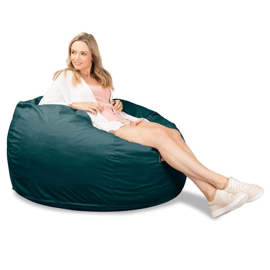 LOUNGE PUG, CloudSac 510 XL, X Large Zitzak met Vezel-latex Vlokvulling, Fluweel Petrol