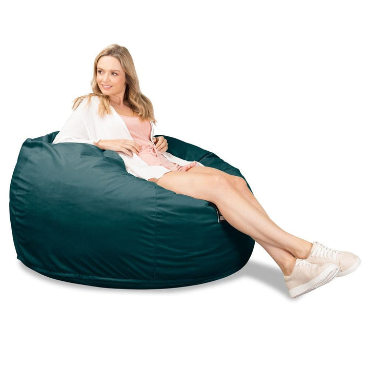 LOUNGE PUG, CloudSac 510 XL, X Large Zitzak met Vezel-latex Vlokvulling, Fluweel Petrol