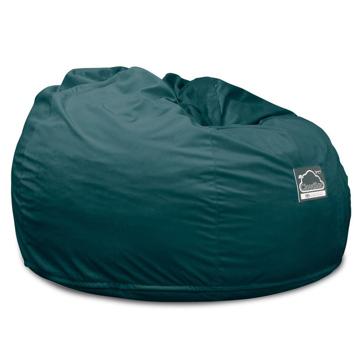 LOUNGE PUG, CloudSac 510 XL, X Large Zitzak met Vezel-latex Vlokvulling, Fluweel Petrol