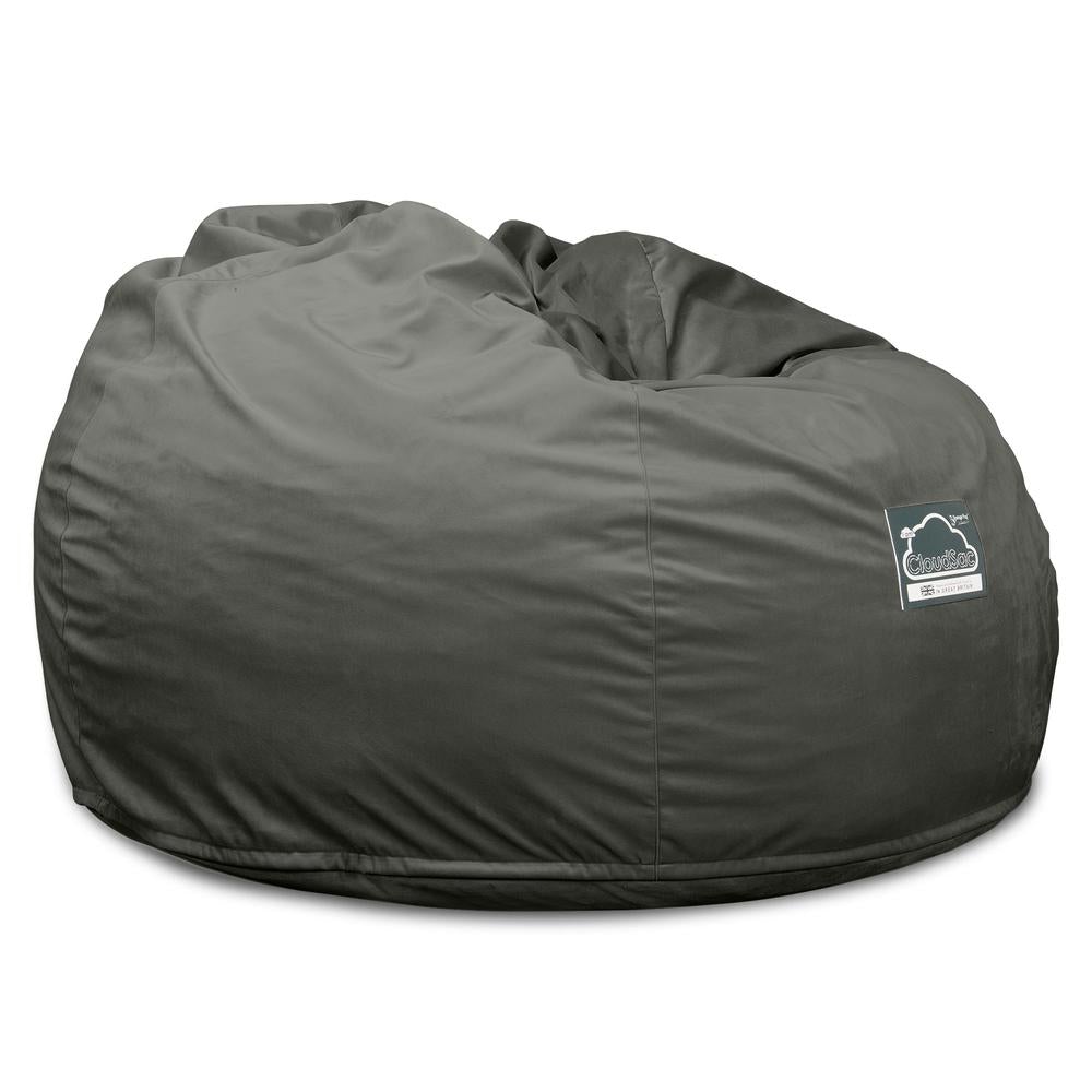 LOUNGE PUG, CloudSac 510 XL, X Large Zitzak met Vezel-latex Vlokvulling, Fluweel Antraciet