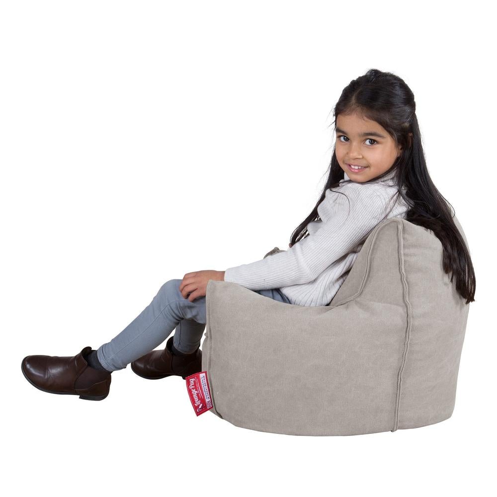 LOUNGE PUG - Kinderfauteuil Zitzakken - Poef - Stonewashed  Pewter