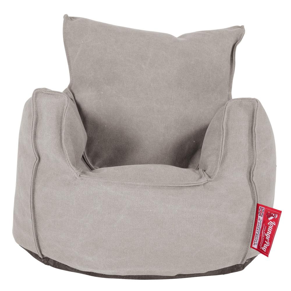 LOUNGE PUG - Kinderfauteuil Zitzakken - Poef - Stonewashed  Pewter
