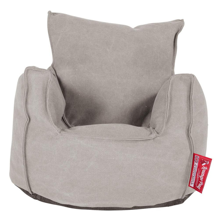 LOUNGE PUG - Kinderfauteuil Zitzakken - Poef - Stonewashed  Pewter