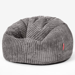CloudSac 200 Kinderen Zitzak met Vezel-latex Vlokvulling 2-12 jaar oud - Corduroy Graphite Grijs