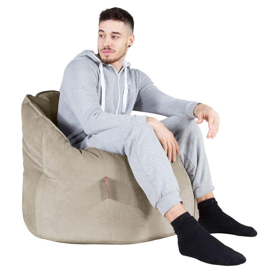 LOUNGE PUG, Omhelzing Zitzak Stoel, Fauteuil, RelaxStoel, Fluweel Mink