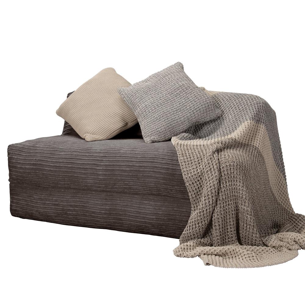 LOUNGE PUG, Avery, Slaapstoel Dubbele, Corduroy Graphite Grijs
