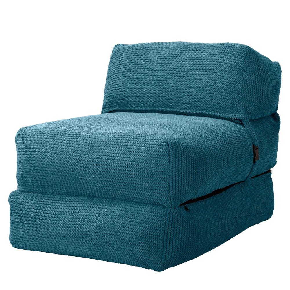 LOUNGE PUG, Avery, Slaapstoel Single, Pompom Petrol