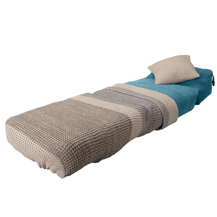 LOUNGE PUG, Avery, Slaapstoel Single, Pompom Petrol