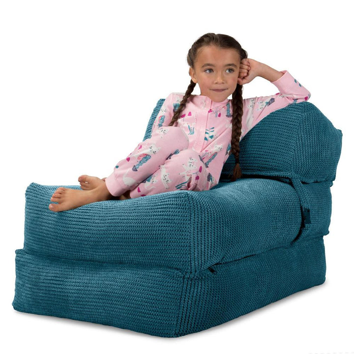 LOUNGE PUG, Avery, Slaapstoel Single, Pompom Petrol