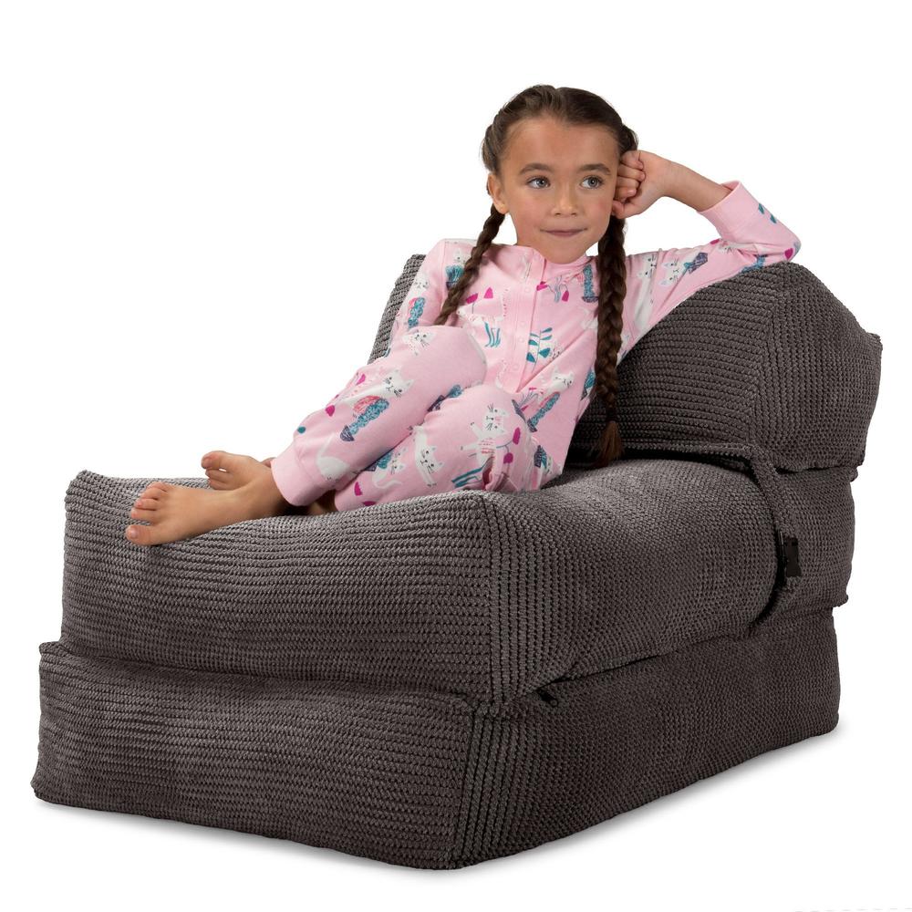 LOUNGE PUG, Avery, Slaapstoel Single, Pompom Antraciet