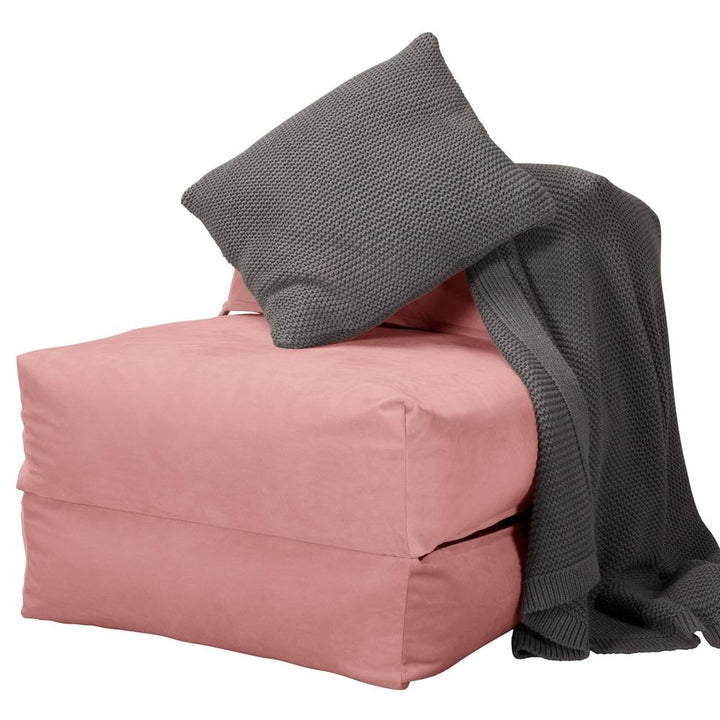 LOUNGE PUG, Avery, Slaapstoel Single, Fluweel Roze
