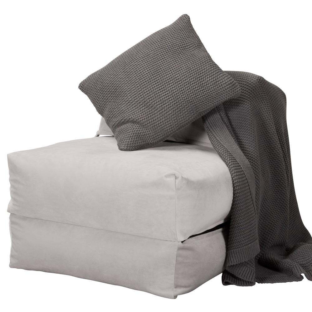 LOUNGE PUG, Avery, Slaapstoel Single, Fluweel Zilver