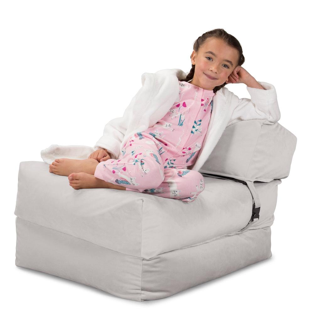 LOUNGE PUG, Avery, Slaapstoel Single, Fluweel Zilver