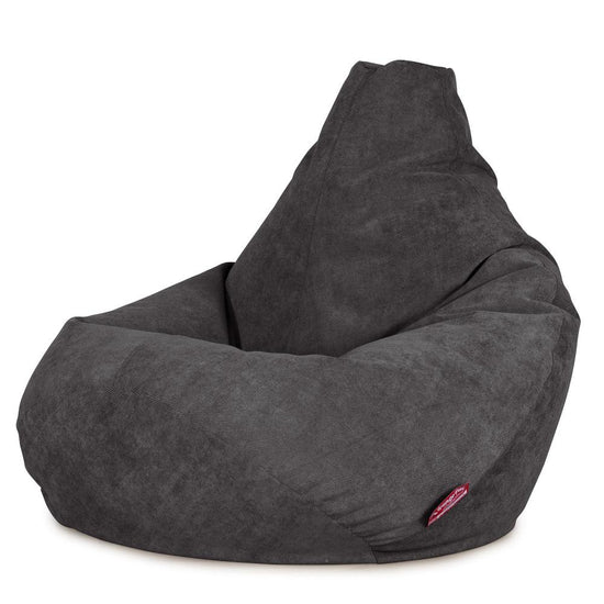 LOUNGE PUG - Zitzak Gaming Stoel - Fauteuil Poef - Wafelstof Antraciet