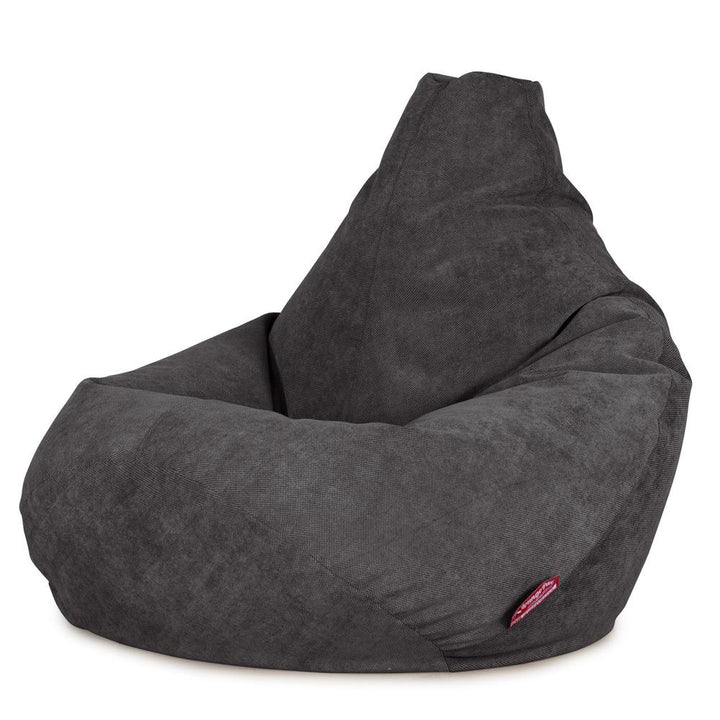 LOUNGE PUG - Zitzak Gaming Stoel - Fauteuil Poef - Wafelstof Antraciet