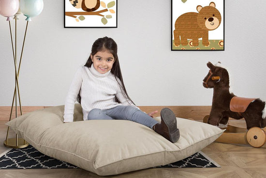 LOUNGE PUG, Kinder Zitzak Vloerkussen L, Fluweel Mink